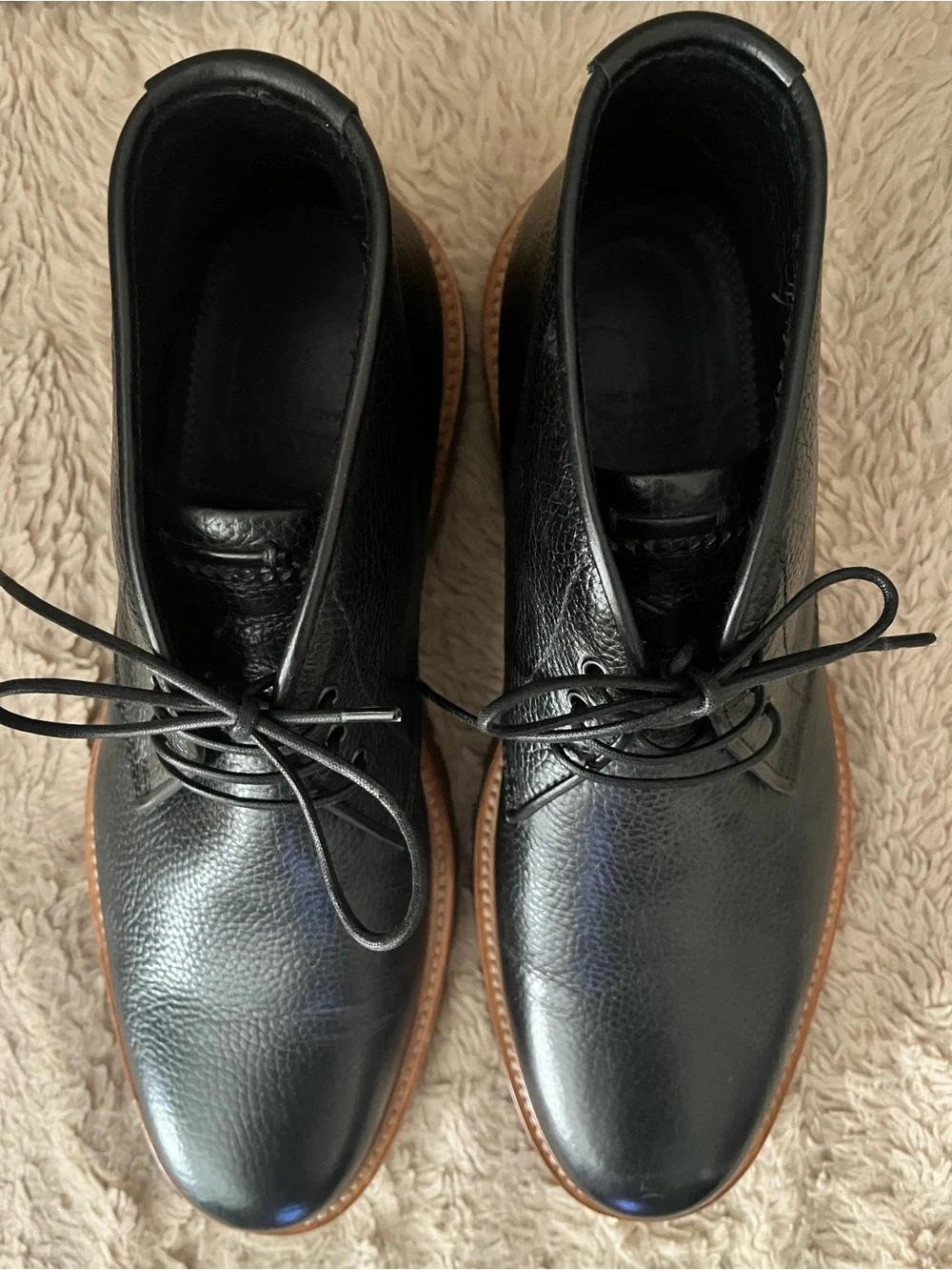 Aquatalia Black Men's Leather Chukka Boots NWOT